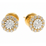 14k Gold Diamond Earrings 64824