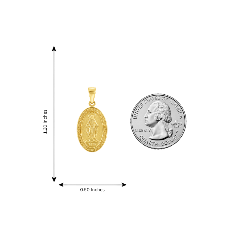 14k Gold Holy Mary Gold Pendant 45102