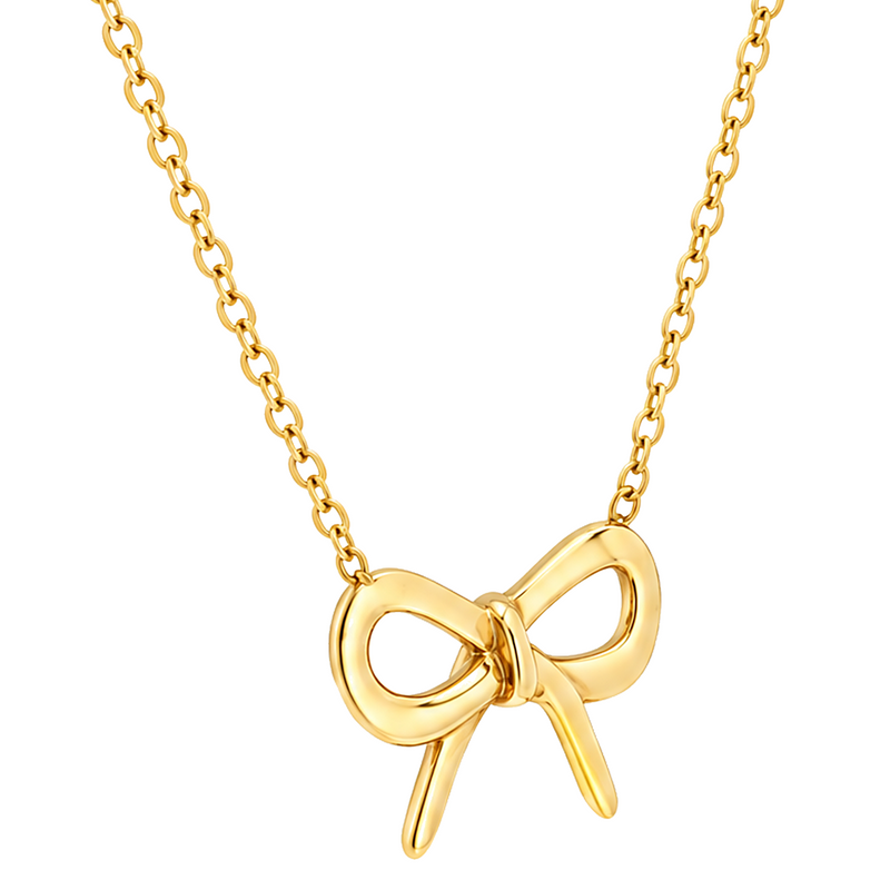 14k Gold Ribbon Necklace, view 3