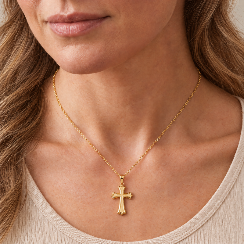 14k Gold Sanctuary Cross Pendant 71835
