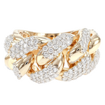 14k Yellow Gold 14.5mm Diamond Miami Cuban Ring 65016