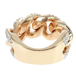 14k Yellow Gold 14.5mm Diamond Miami Cuban Ring 65016