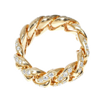 14k Yellow Gold Diamond Miami Cuban Link Ring 65119