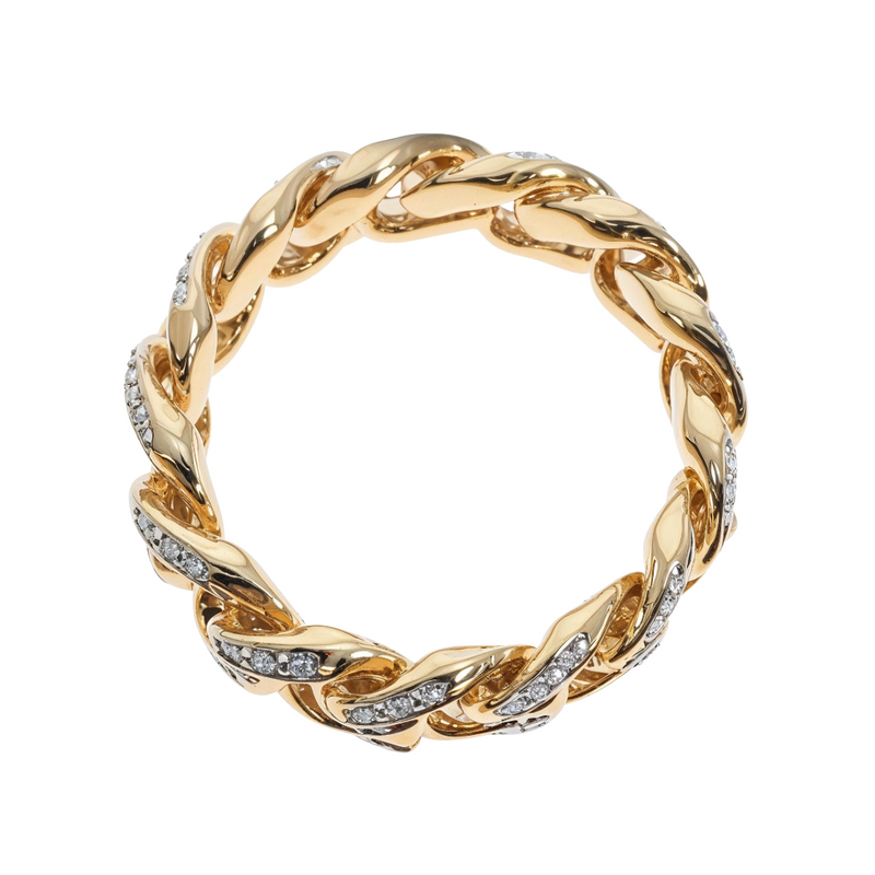 14k Yellow Gold Diamond Miami Cuban Ring 64737