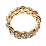 14k Yellow Gold Diamond Miami Cuban Ring 64737