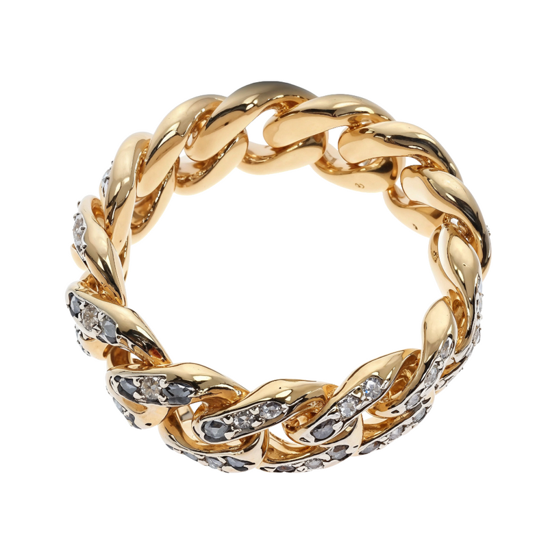 14k Yellow Gold Diamond Miami Cuban Ring 64738