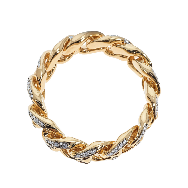 14k Yellow Gold Diamond Miami Cuban Ring 64738