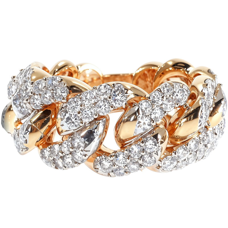 14k Yellow Gold Diamond Miami Cuban Ring 64775