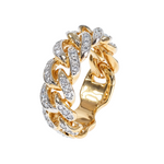 14k Yellow Gold Diamond Miami Cuban Ring 64776