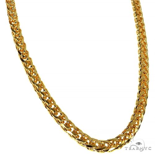 14k Yellow Gold Solid Thin Wheat chain 3.5mm 22 inches