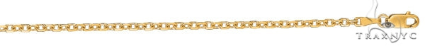 14k  Yellow Gold Diamond Cut Cable Link 1.8 mm 18 Inches  38229 - Image 1