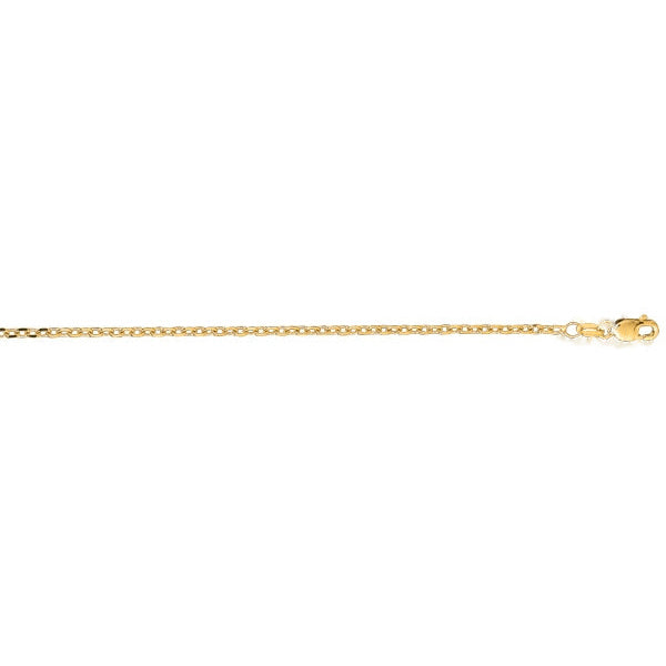 14K yellow gold cable, 1.8mm wide, 20 inches, high polish