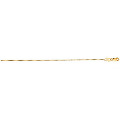 14k Solid Yellow Gold Shiny Classic Box Chain 0.7mm 38092
