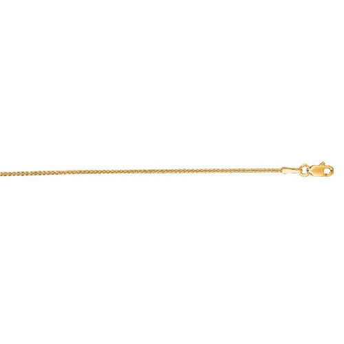 20-inch 14K yellow gold wheat, 1.2mm links, polished finish