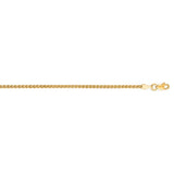 14k Solid Yellow Gold Shiny Round Wheat Chain 2mm 22 Inches 38200