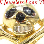 Single Black Diamond Skull Head Earring 15580 - Image 3