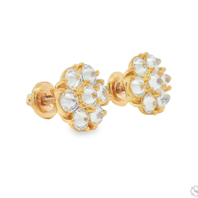 15PT Upside Down Diamond Flower Earrings 11 mm 70721 - Image 3