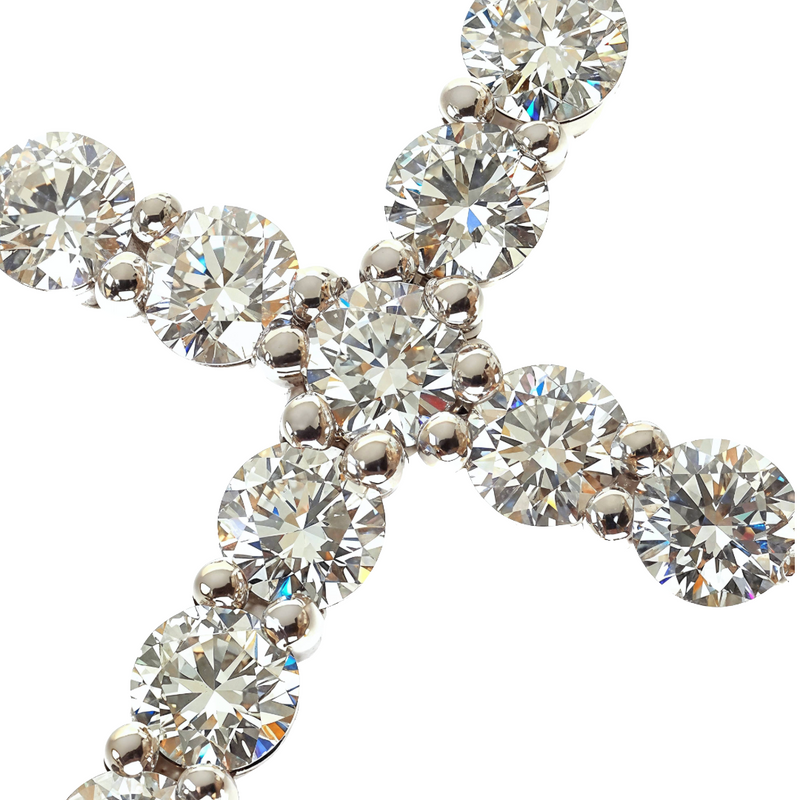 14K Gold 15 Pointer Diamond Cross Pendant (Lab), photo 2 of 6