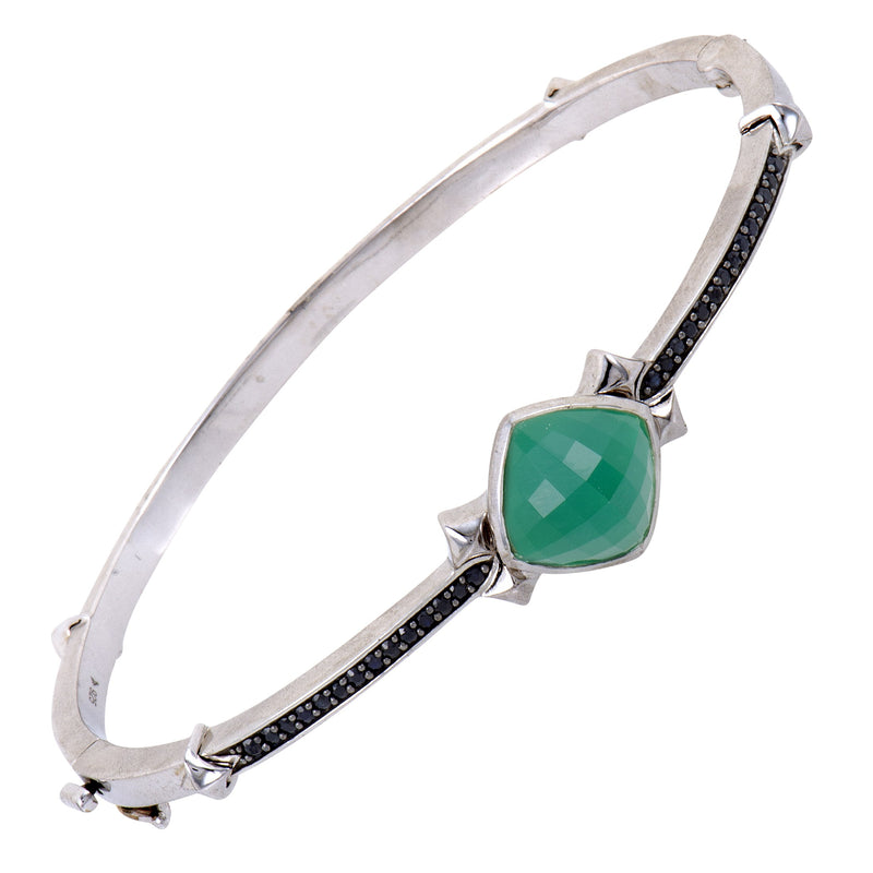 Stephen Webster Superstud Silver Black Sapphire Chrysoprase and Quartz Bangle 3015682