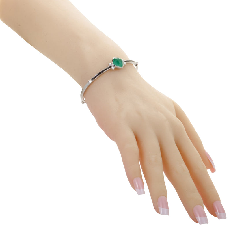 Stephen Webster Superstud Silver Black Sapphire Chrysoprase and Quartz Bangle 3015682