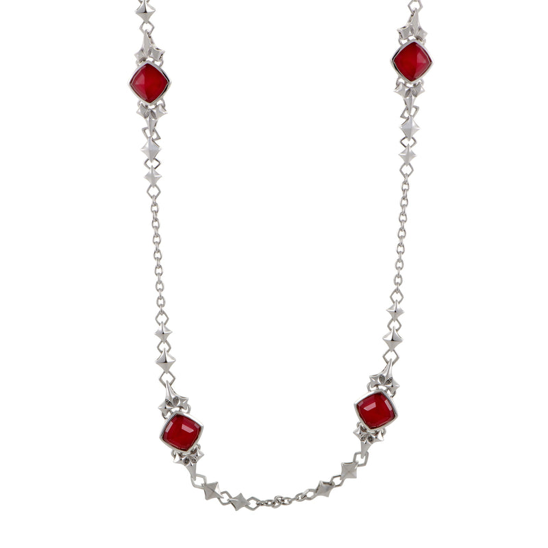 Stephen Webster Superstud Womens Silver Coral and Quartz Necklace 3014572