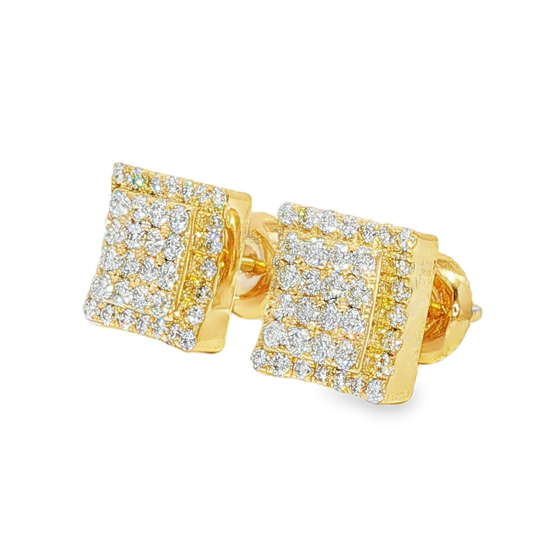 Luxe Square Halo Stud Earrings 16795