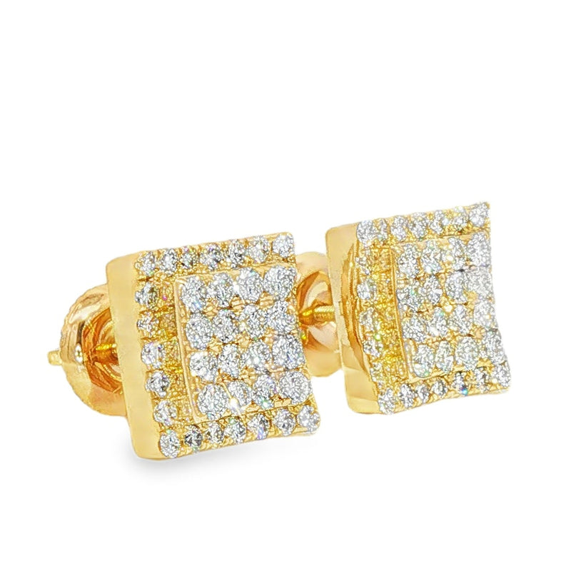 Luxe Square Halo Stud Earrings 16795