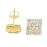 Luxe Square Halo Stud Earrings 16795