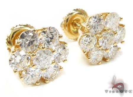 Diamond Flower Earrings 16802 - Image 3