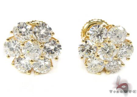 Diamond Flower Earrings 16802 - Image 2