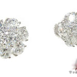 White Gold Cluster Diamond Earrings 2 16804 - Image 3