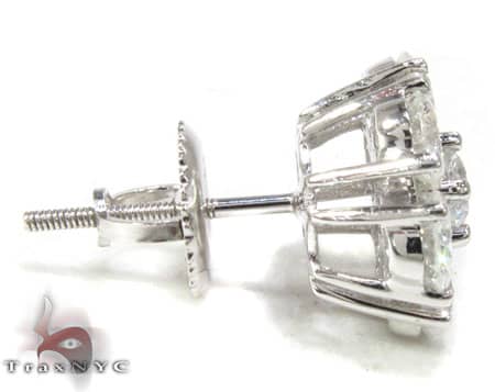 White Gold Cluster Diamond Earrings 2 16804 - Image 5