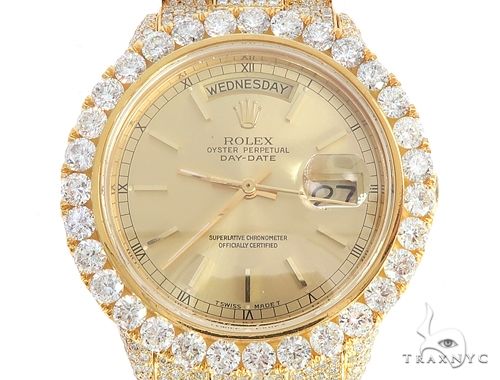 36mm Fully Iced Out 18K Yellow Gold Rolex Presidential Watch 65021 - Image 1