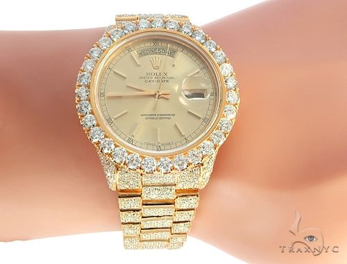 36mm Fully Iced Out 18K Yellow Gold Rolex Presidential Watch 65021 - Image 12