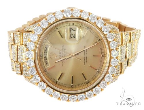 36mm Fully Iced Out 18K Yellow Gold Rolex Presidential Watch 65021 - Image 2