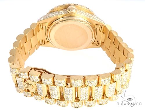 36mm Fully Iced Out 18K Yellow Gold Rolex Presidential Watch 65021 - Image 9