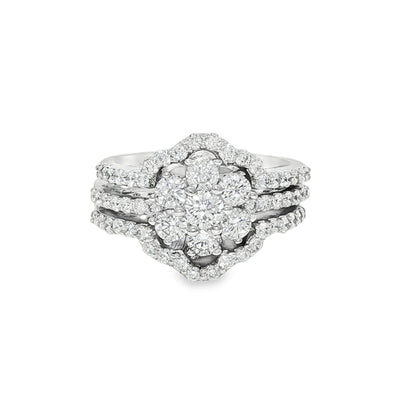 Flower Diamond Ring Set 17033