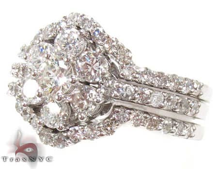 Flower Diamond Ring Set 17033 - Image 3