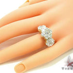 Large 3 Row Flower Ring 17145 - Image 8