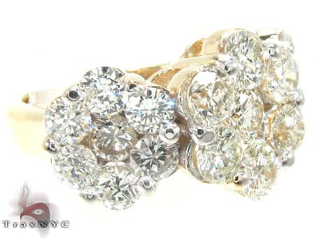 Large 3 Row Flower Ring 17145 - Image 1