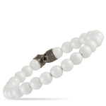 Stephen Webster England Made Me Silver and Black Rhodium White Ceramic Beaded Bracelet (No Clasp) 3018448