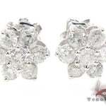 White Gold Medium Flower Cluster Earrings 17925 - Image 1