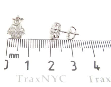 White Gold Medium Flower Cluster Earrings 17925 - Image 5