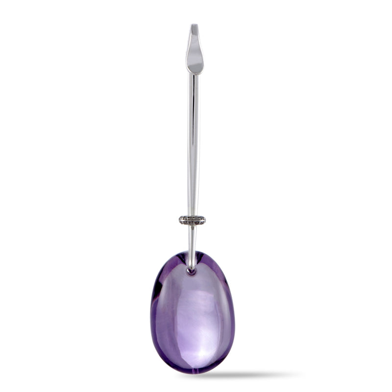 Georg Jensen Vivianna Silver Amethyst and Diamond Pendant 3536404