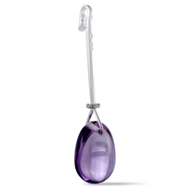 Georg Jensen Vivianna Silver Amethyst and Diamond Pendant 3536404