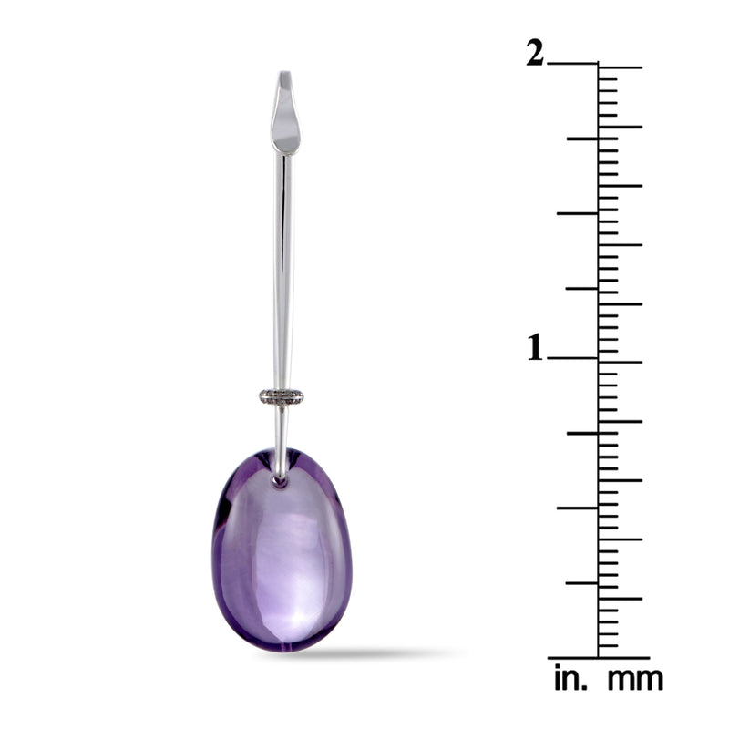 Georg Jensen Vivianna Silver Amethyst and Diamond Pendant 3536404