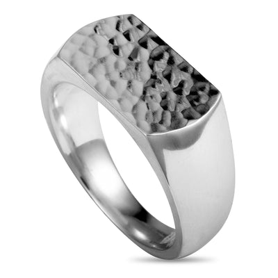 Georg Jensen Smithy Silver Hammered Band Ring 8560080