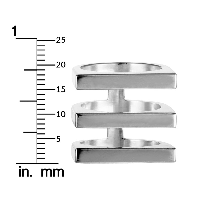 Georg Jensen Aria Silver Flat Three Band Ring 8560200-3