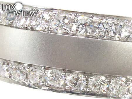 Dual Row Mens White Gold Wedding Ring 18515 - Image 5