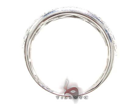 Dual Row Mens White Gold Wedding Ring 18515 - Image 6